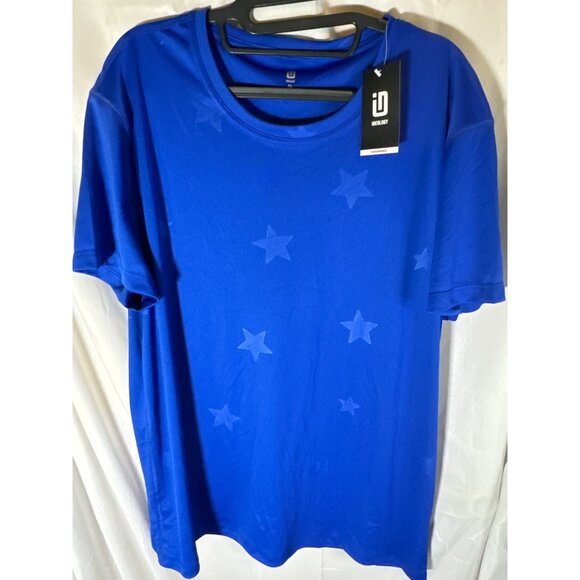 Ideology Men's Birds Eye Performance Shirt Bright Blue with Stars, Size XL, NWT - Picture 2 of 4